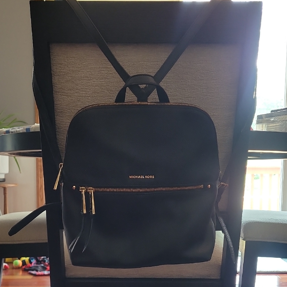 Michael Kors Black Backpack Minimalist Design